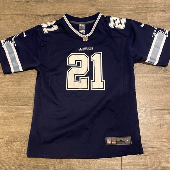 Dallas Cowboys Jersey Ezekiel Elliot EUC youth Large boys L NFL football​ - Picture 8 of 10